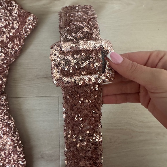 Sparkling Sequin Jumpsuit in Rose Gold - Picture 4 of 7